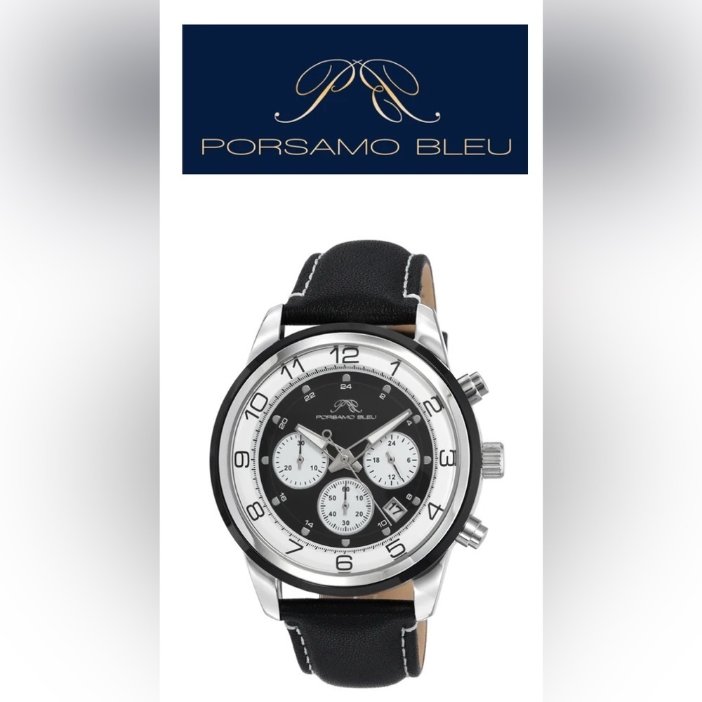 NEW Porsamo Bleu Arthur Luxury Chronograph Mens Designer Stainless Steel Watch